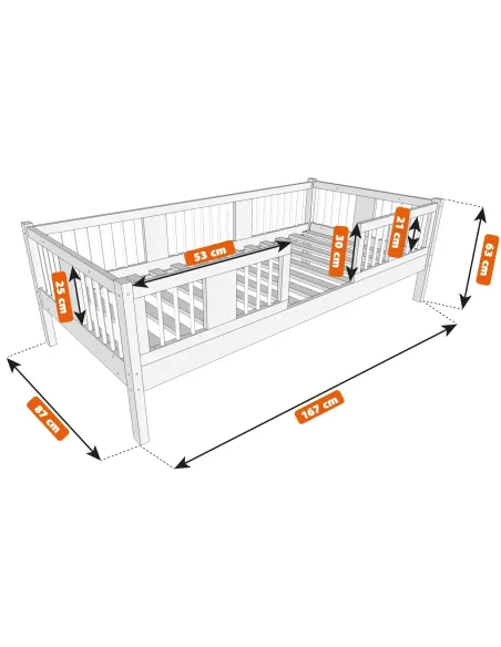 Łóżko drewniane pojedyncze LUNA wymiary 20 MEBLE WRÓBEL