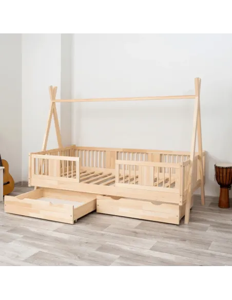 Łóżko drewniane pojedyncze LUNA TIPI sosna MEBLE WRÓBEL