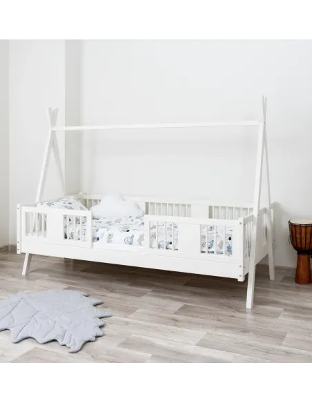 Łóżko drewniane pojedyncze LUNA TIPI biały MEBLE WRÓBEL