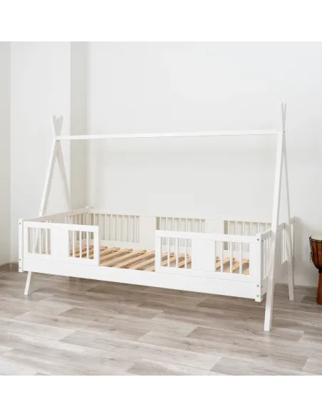 Łóżko drewniane pojedyncze LUNA TIPI biały MEBLE WRÓBEL