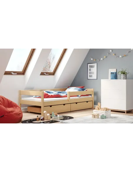 Łóżko drewniane pojedyncze PAWCIO sosna MEBLE WRÓBE