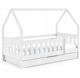 Łóżko drewniane pojedyncze LUNA DOMEK LONG sosna MEBLE WRÓBEL 2