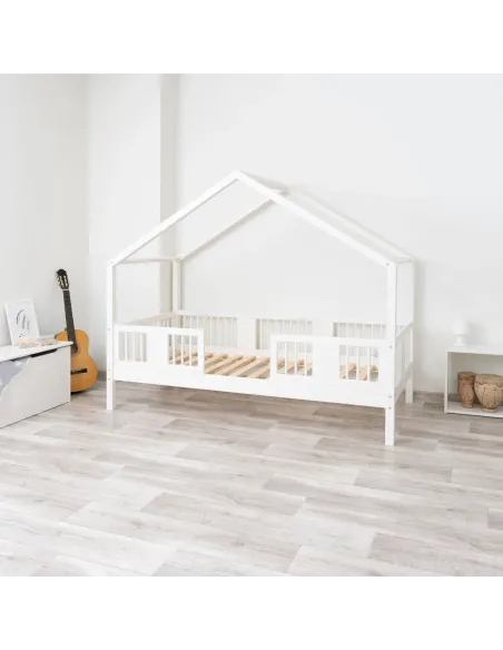 Łóżko pojedyncze drewniane LUNA DOMEK SHORT MEBLE WRÓBEL