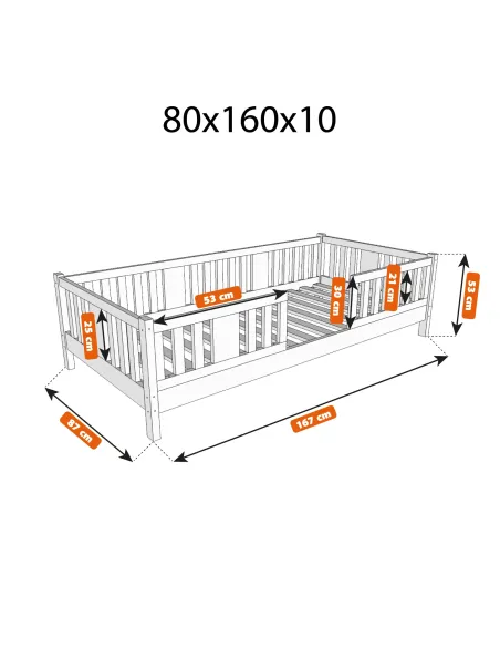 Łóżko drewniane pojedyncze NIKO wymiary 10 MEBLE WRÓBEL