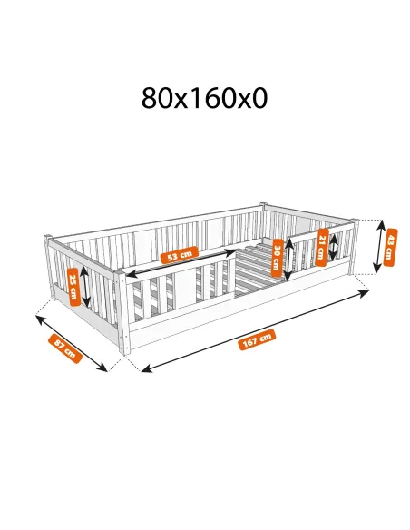 Łóżko drewniane pojedyncze NIKO wymiary 0 MEBLE WRÓBEL