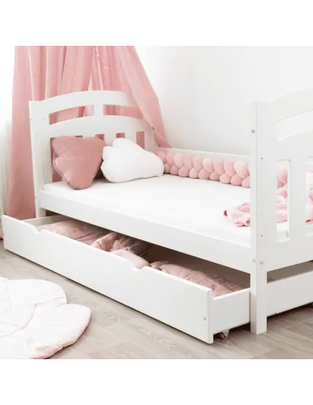 Łóżko drewniane pojedyncze ZUZIA biały MEBLE WRÓBEL