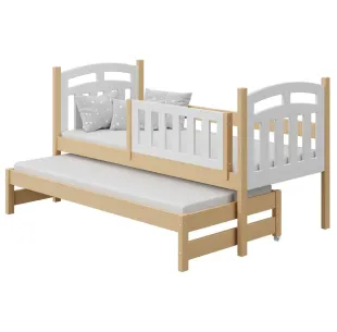 Łóżko drewniane pojedyncze ZUZIA DUO sosna MEBLE WRÓBEL