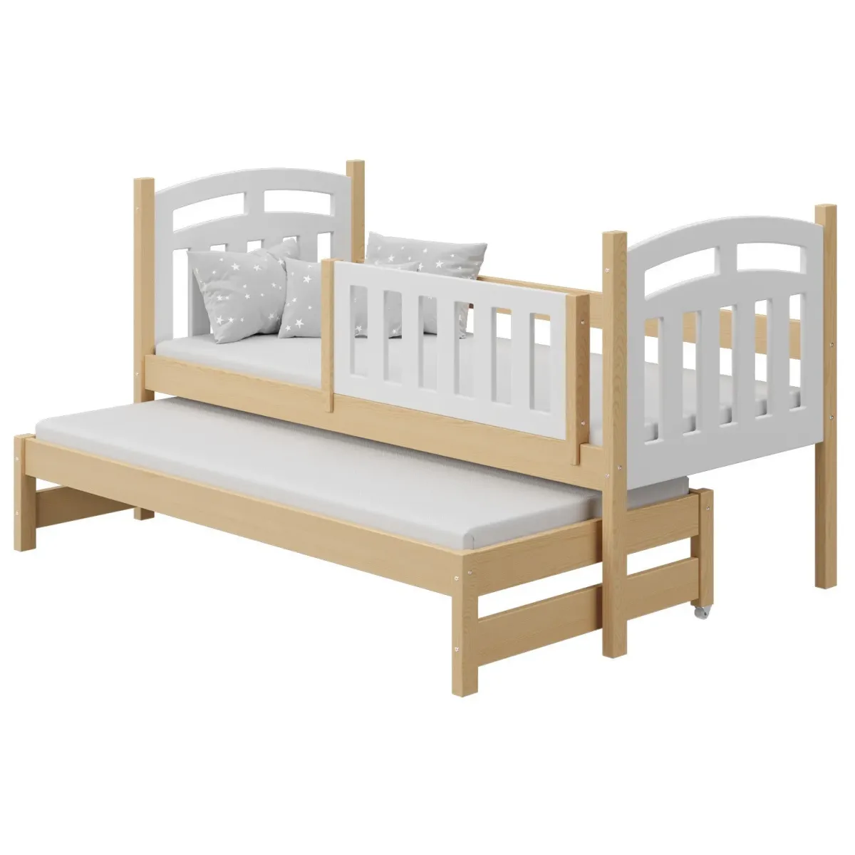 Łóżko drewniane pojedyncze ZUZIA DUO sosna MEBLE WRÓBEL