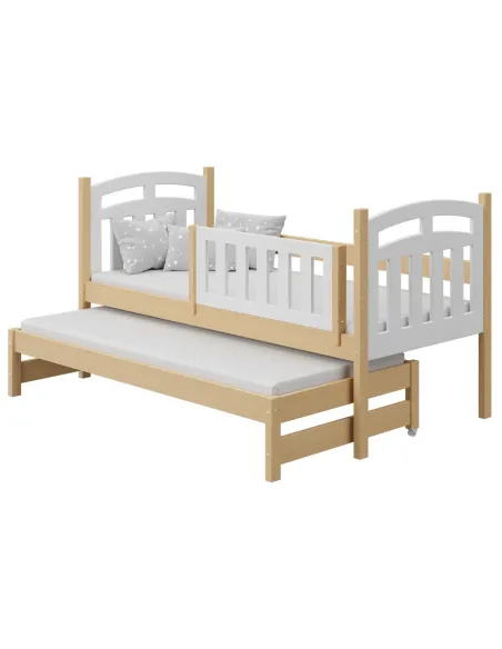 Łóżko drewniane pojedyncze ZUZIA DUO sosna MEBLE WRÓBEL