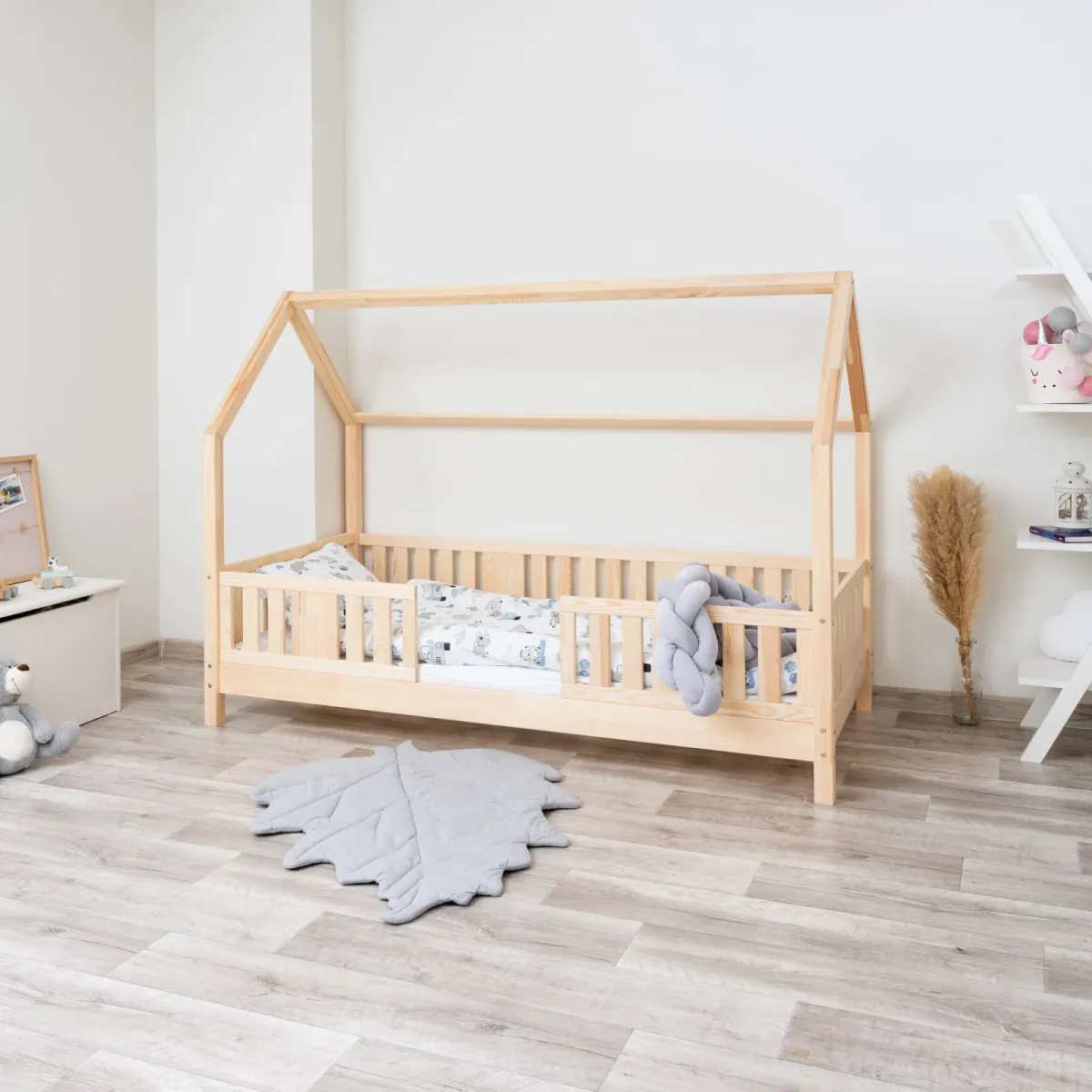 Łóżko drewniane pojedyncze NIKO DOMEK LONG sosna 10 MEBLE WRÓBEL