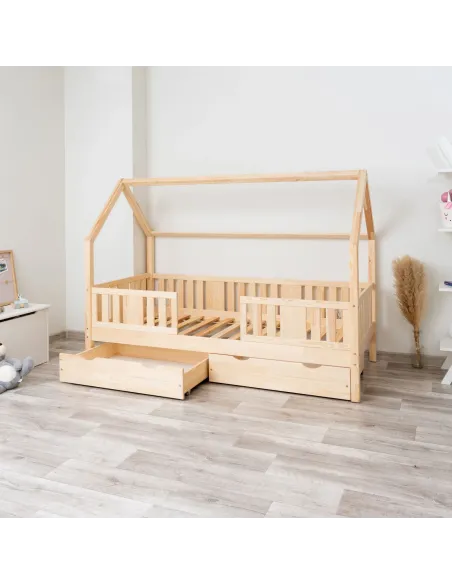 Łóżko drewniane pojedyncze NIKO DOMEK LONG sosna 20 MEBLE WRÓBEL