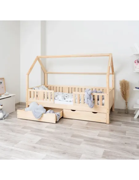 Łóżko drewniane pojedyncze NIKO DOMEK LONG sosna 20 MEBLE WRÓBEL