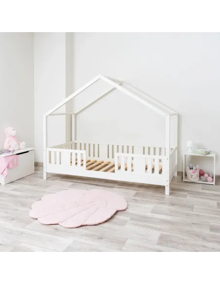 Łóżko drewniane pojedyncze NIKO DOMEK SHORT biały 10 MEBLE WRÓBEL