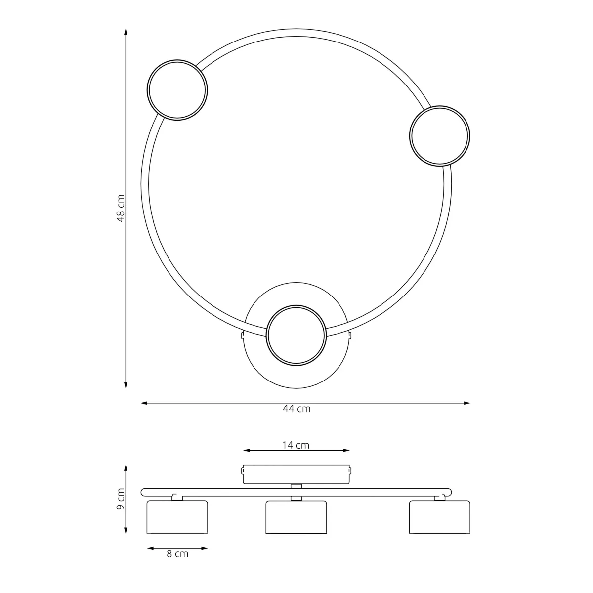 Lampa sufitowa LUCIO 3 BL EMIBIG