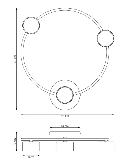 Lampa sufitowa LUCIO 3 BL EMIBIG