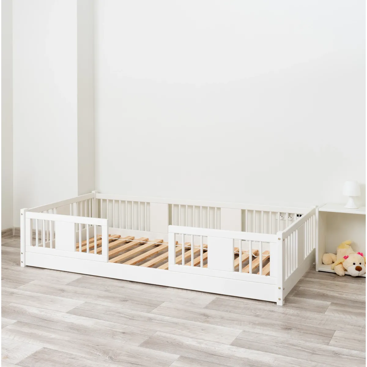 Łóżko drewniane pojedyncze LUNA 0 biały MEBLE WRÓBEL