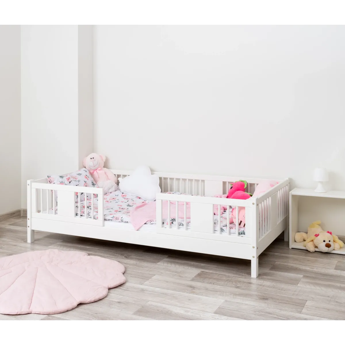 Łóżko drewniane pojedyncze LUNA 10 biały MEBLE WRÓBEL