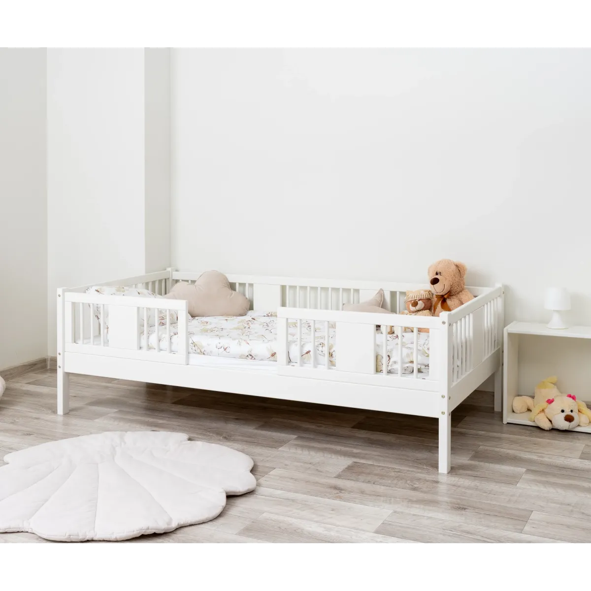 Łóżko drewniane pojedyncze LUNA 20 biały MEBLE WRÓBEL