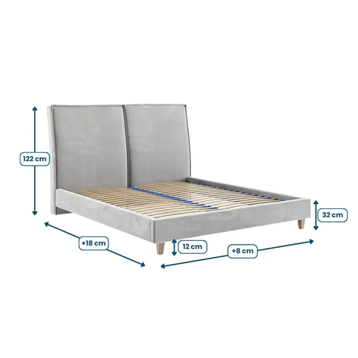 Łóżko tapicerowane BOLZANO LAVERTO PODNOSZONE wymiary