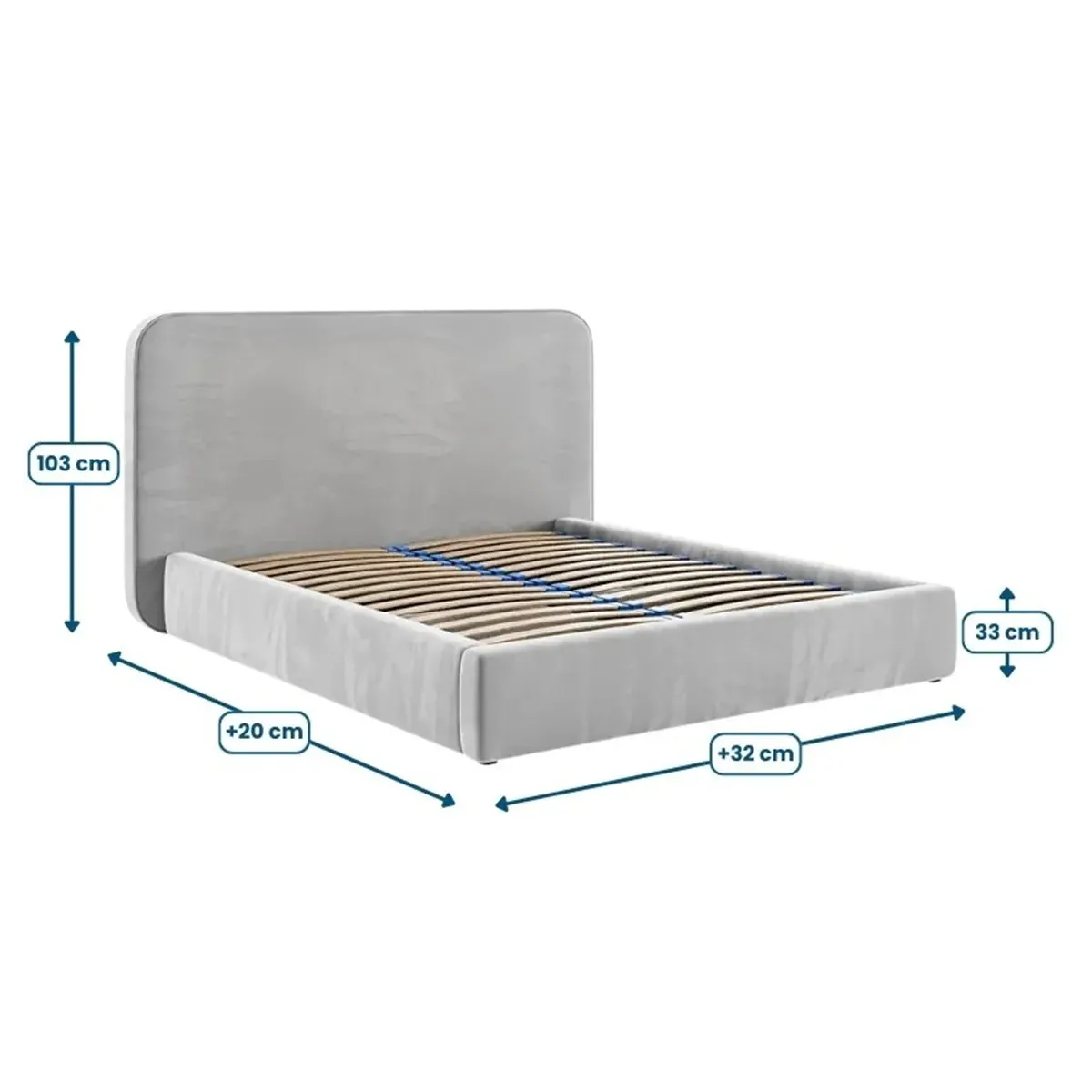 Łóżko tapicerowane EMPOLI LAVERTO PODNOSZONE wymiary