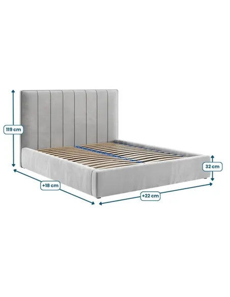 Łóżko tapicerowane TEMARO LAVERTO PODNOSZONE wymiary