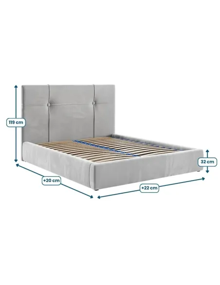 Łóżko tapicerowane TERMOLI LAVERTO PODNOSZONE wymiary