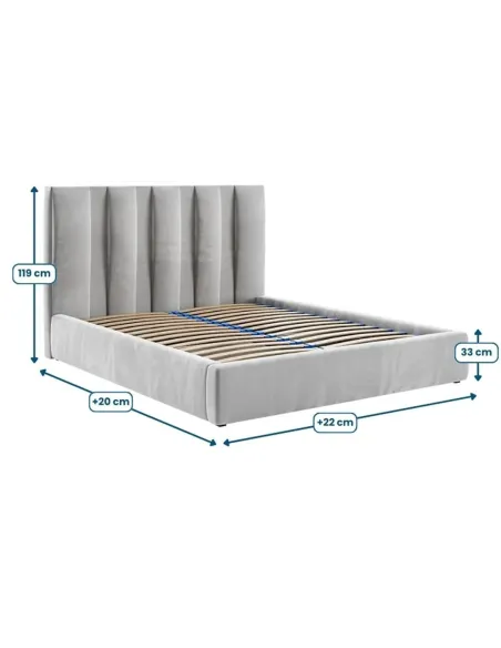 Łóżko tapicerowane VASTO LAVERTO PODNOSZONE wymiary
