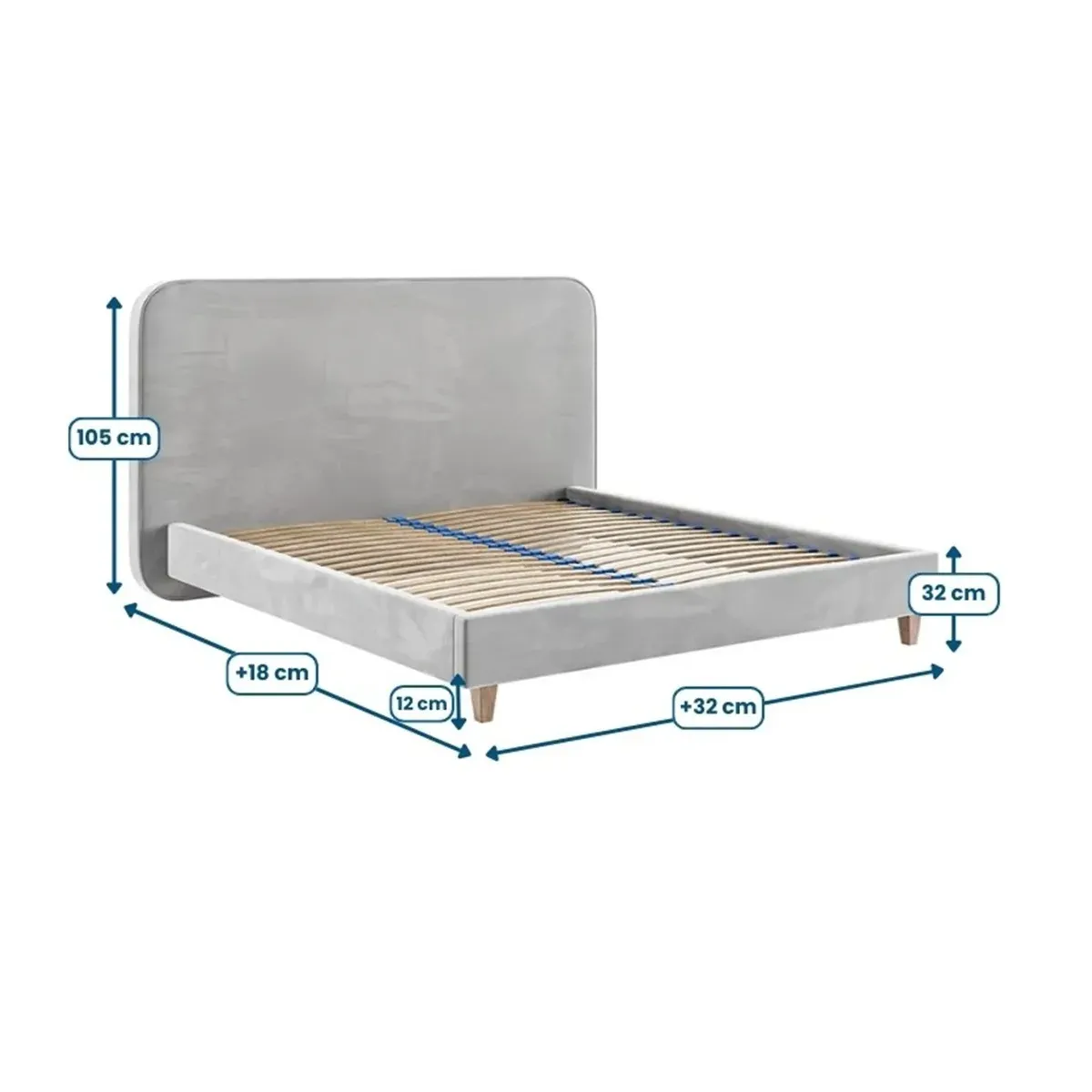 Łóżko tapicerowane LECCE LAVERTO wymiary