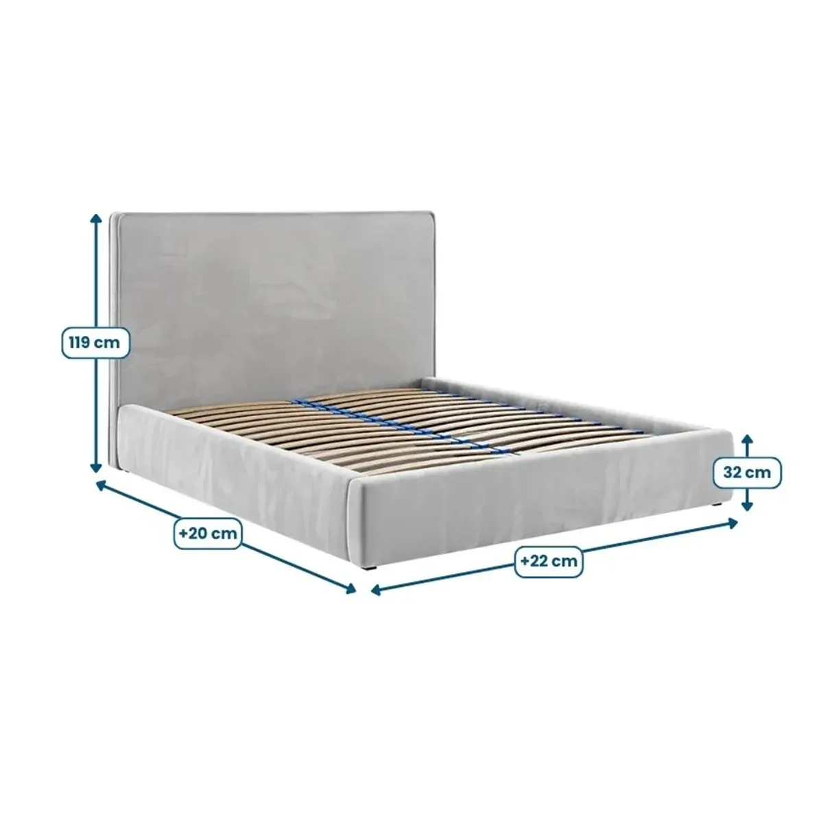 Łóżko tapicerowane POLICORO LAVERTO PODNOSZONE wymiary