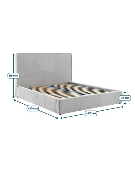 Łóżko tapicerowane POLICORO LAVERTO PODNOSZONE wymiary