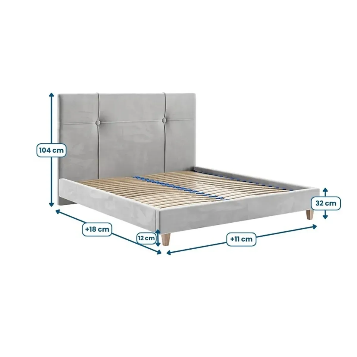 Łóżko tapicerowane POTENZA LAVERTO wymiary