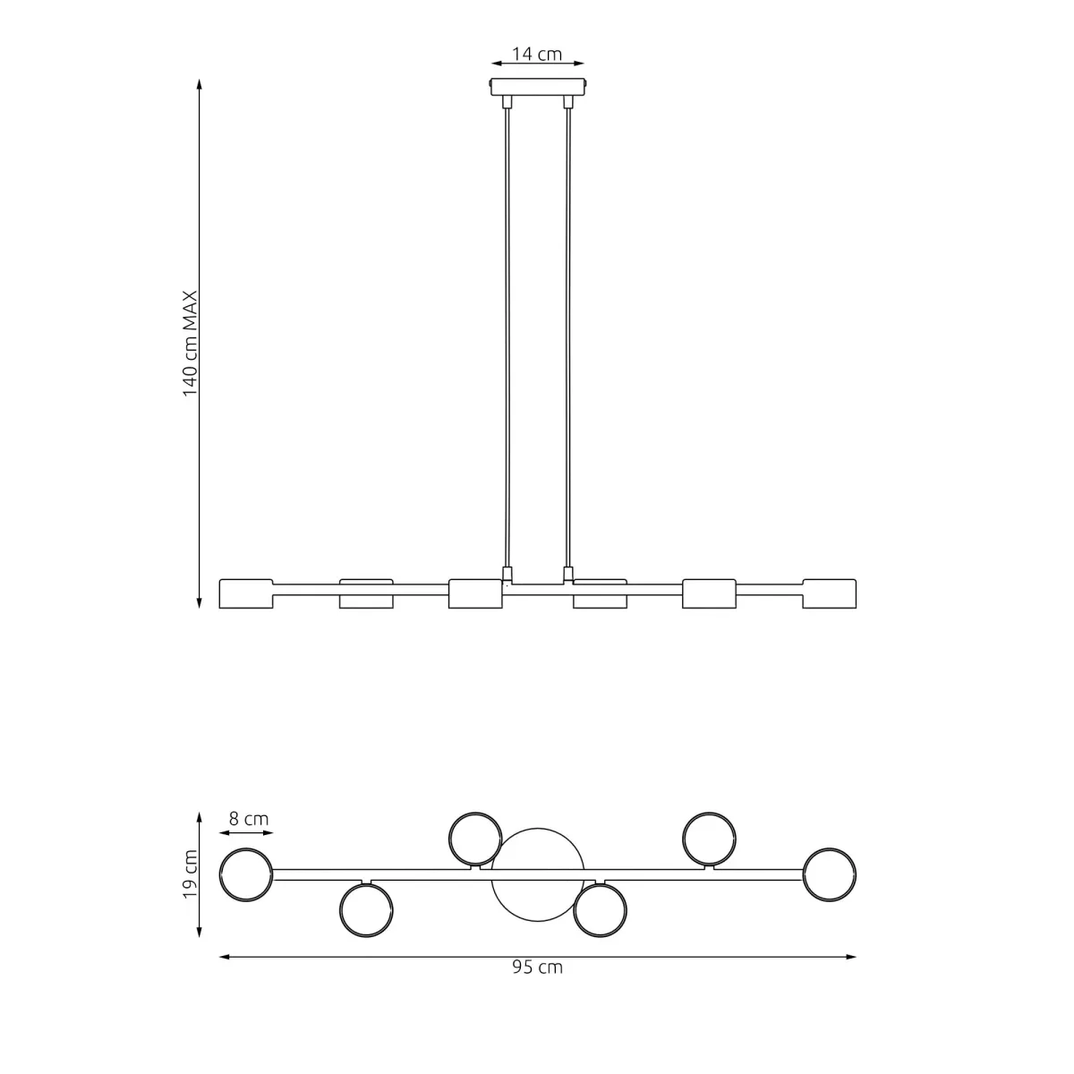Lampa sufitowa MEGARA 6 EMIBIG