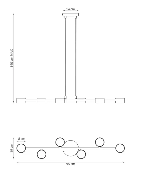 Lampa sufitowa MEGARA 6 EMIBIG
