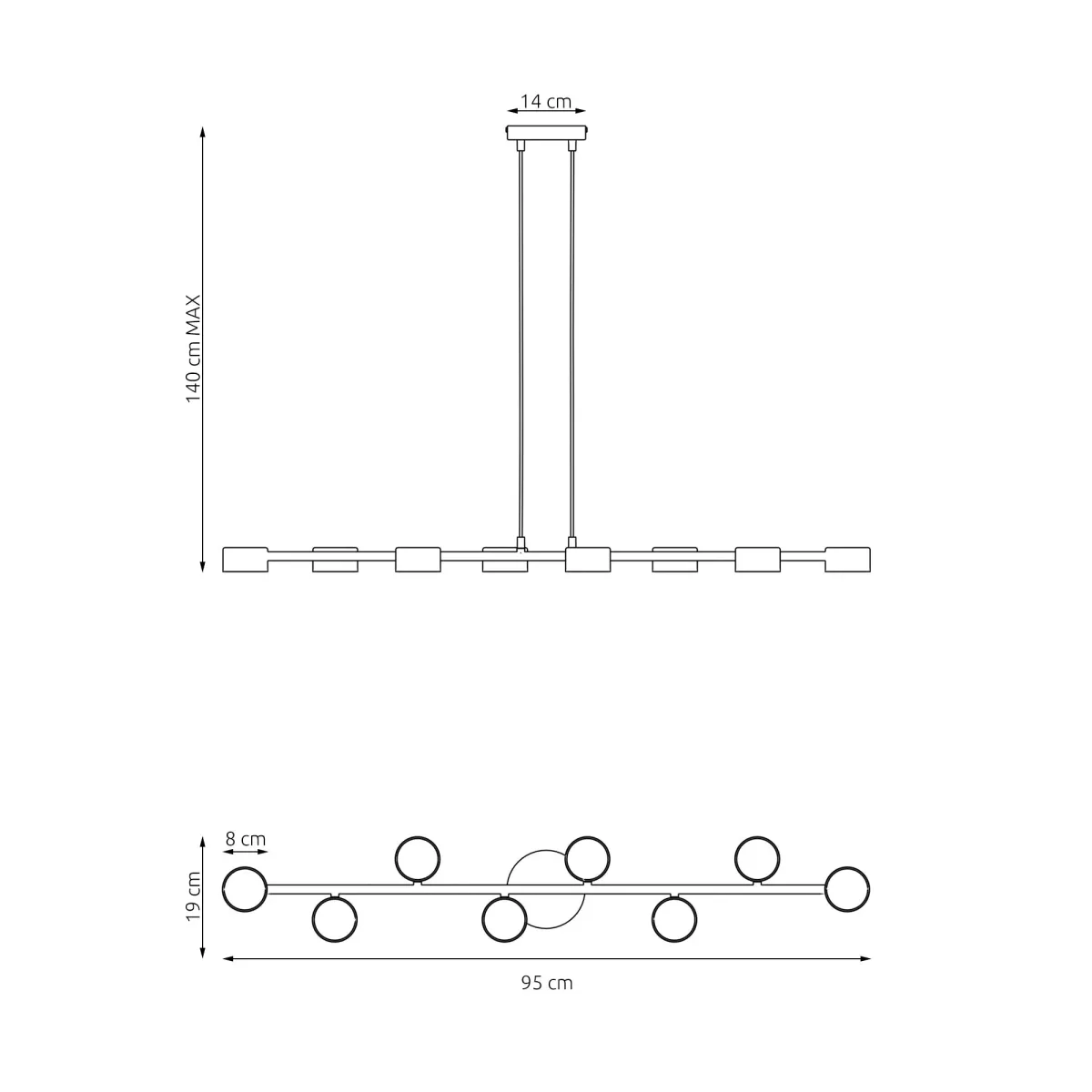 Lampa sufitowa MEGARA 8 EMIBIG