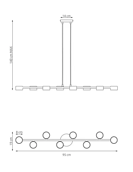 Lampa sufitowa MEGARA 8 EMIBIG