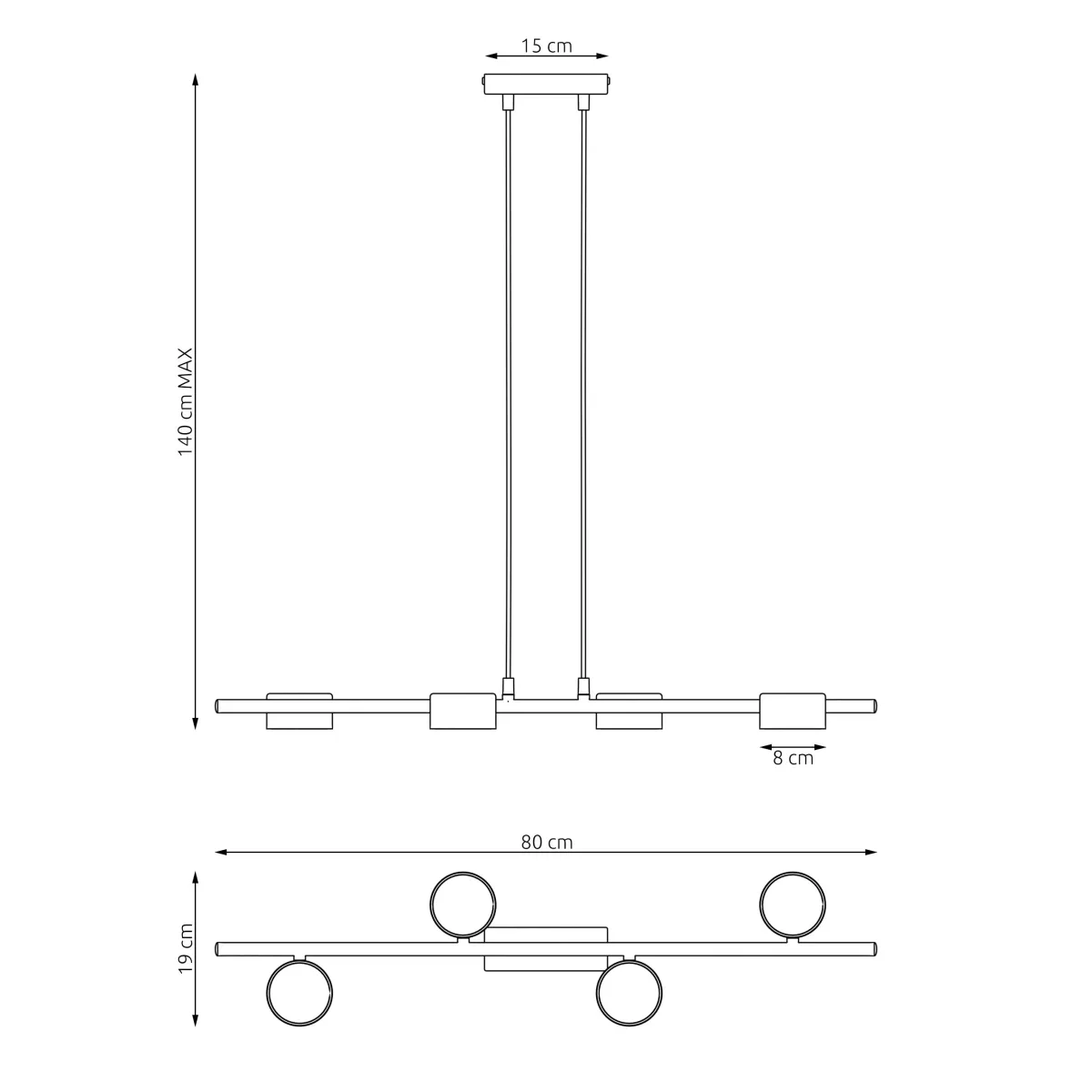 Lampa wisząca SORA 4 EMIBIG