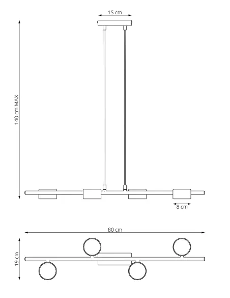 Lampa wisząca SORA 4 EMIBIG
