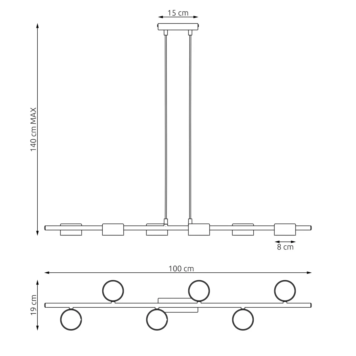 Lampa wisząca SORA 6 EMIBIG