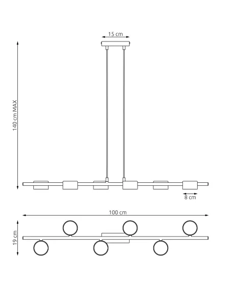 Lampa wisząca SORA 6 EMIBIG