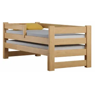 Łóżko drewniane podwójne PAWEŁEK DUO sosna MEBLE WRÓBEL