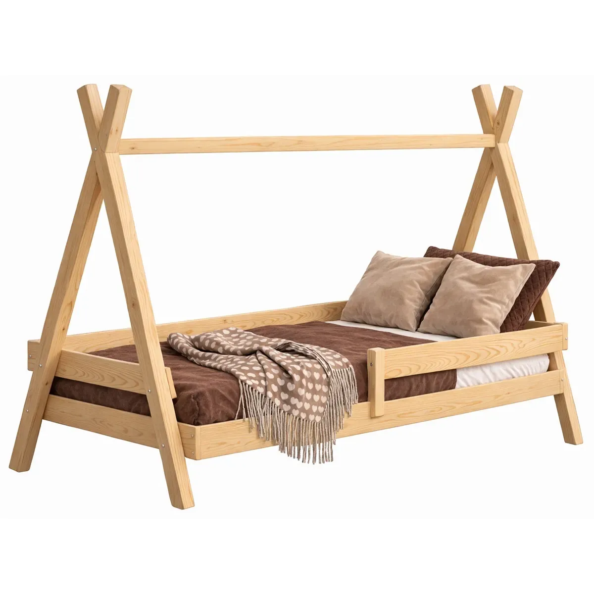 Łóżko drewniane pojedyncze TIPI PLUS sosna MEBLE WRÓBEL