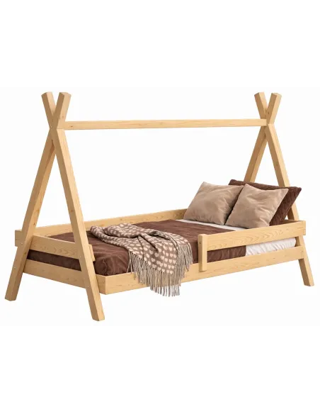 Łóżko drewniane pojedyncze TIPI PLUS sosna MEBLE WRÓBEL