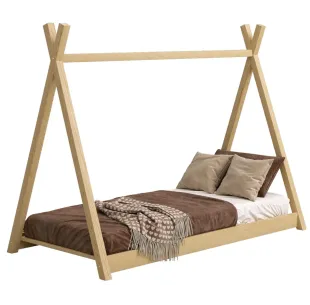 Łóżko pojedyncze drewniane TIPI sosna MEBLE WRÓBEL