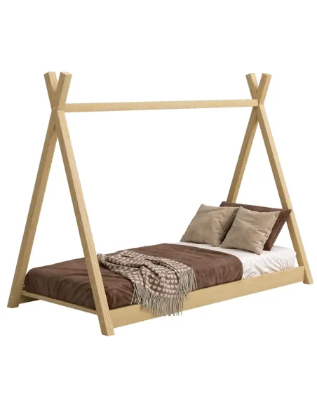 Łóżko pojedyncze drewniane TIPI sosna MEBLE WRÓBEL