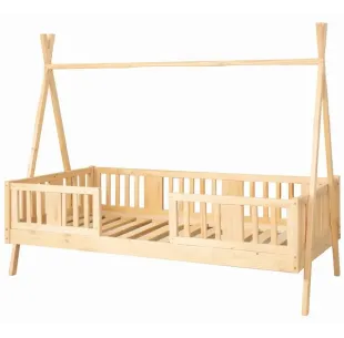 Łóżko pojedyncze drewniane NIKO TIPI sosna MEBLE WRÓBEL