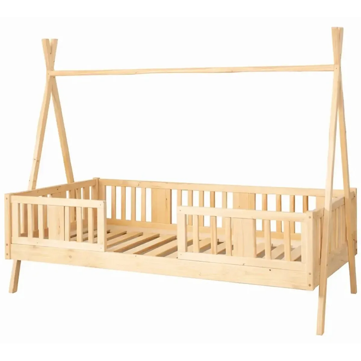 Łóżko pojedyncze drewniane NIKO TIPI sosna MEBLE WRÓBEL