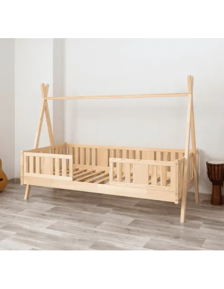 Łóżko pojedyncze drewniane NIKO TIPI sosna MEBLE WRÓBEL