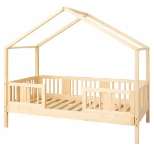 Łóżko pojedyncze drewniane NIKO DOMEK SHORT sosna MEBLE WRÓBEL