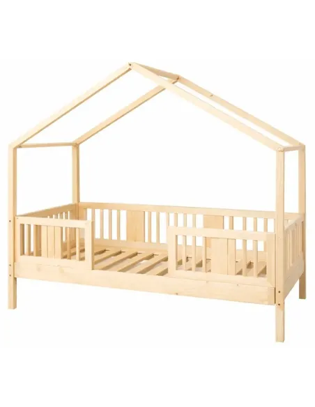 Łóżko pojedyncze drewniane NIKO DOMEK SHORT sosna MEBLE WRÓBEL