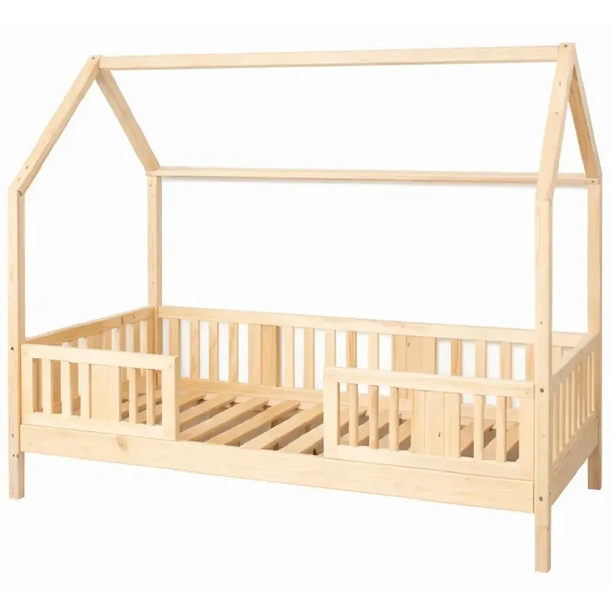 Łóżko pojedyncze drewniane NIKO DOMEK LONG sosna MEBLE WRÓBEL